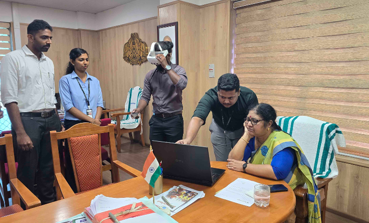 Higher Education Minister R Bindu, inaugurating a VR lab of Kochi