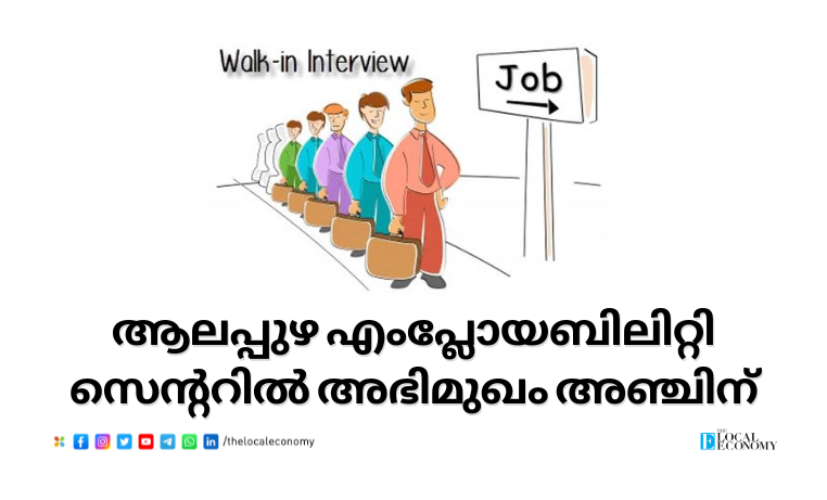 Job interviews at Alappuzha Employability Centre on October 5 for private sector vacancies