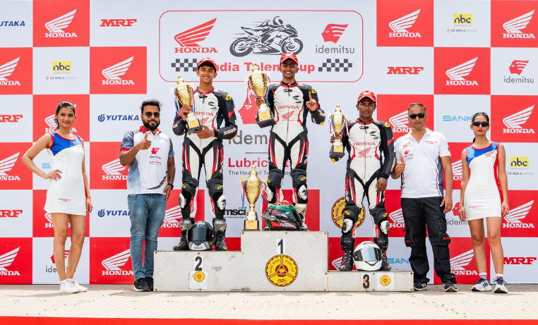 Double win for Mohsin Paramban in 2024 IDEMITSU Honda India Talent Cup NSF250R Round 2 in Chennai