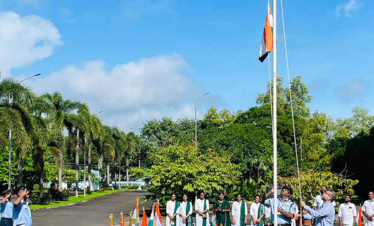 Independence Day was celebrated by hoisting the national flag at Infopark Cherthala