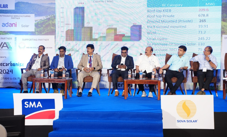 Solar panel installation being discussed at Kochi SuryaCon-Decarbonize Conference