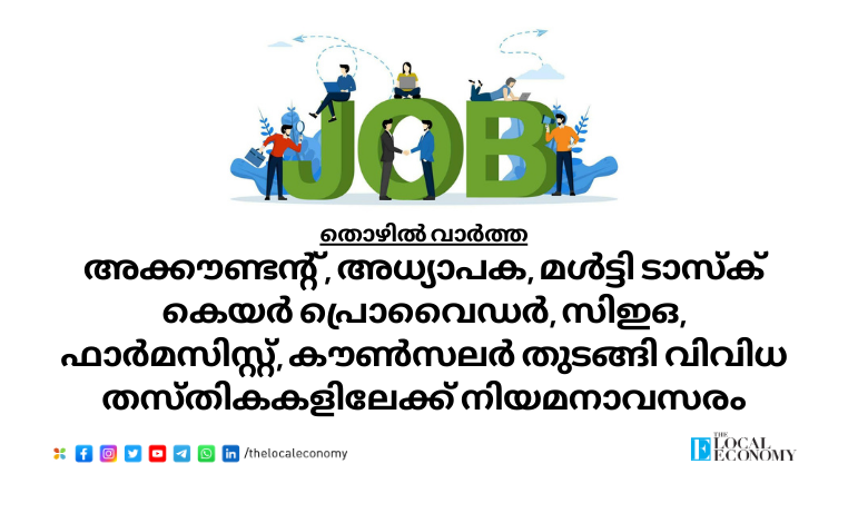 Job seekers reviewing job opportunities and application details in Kerala for positions such as acco