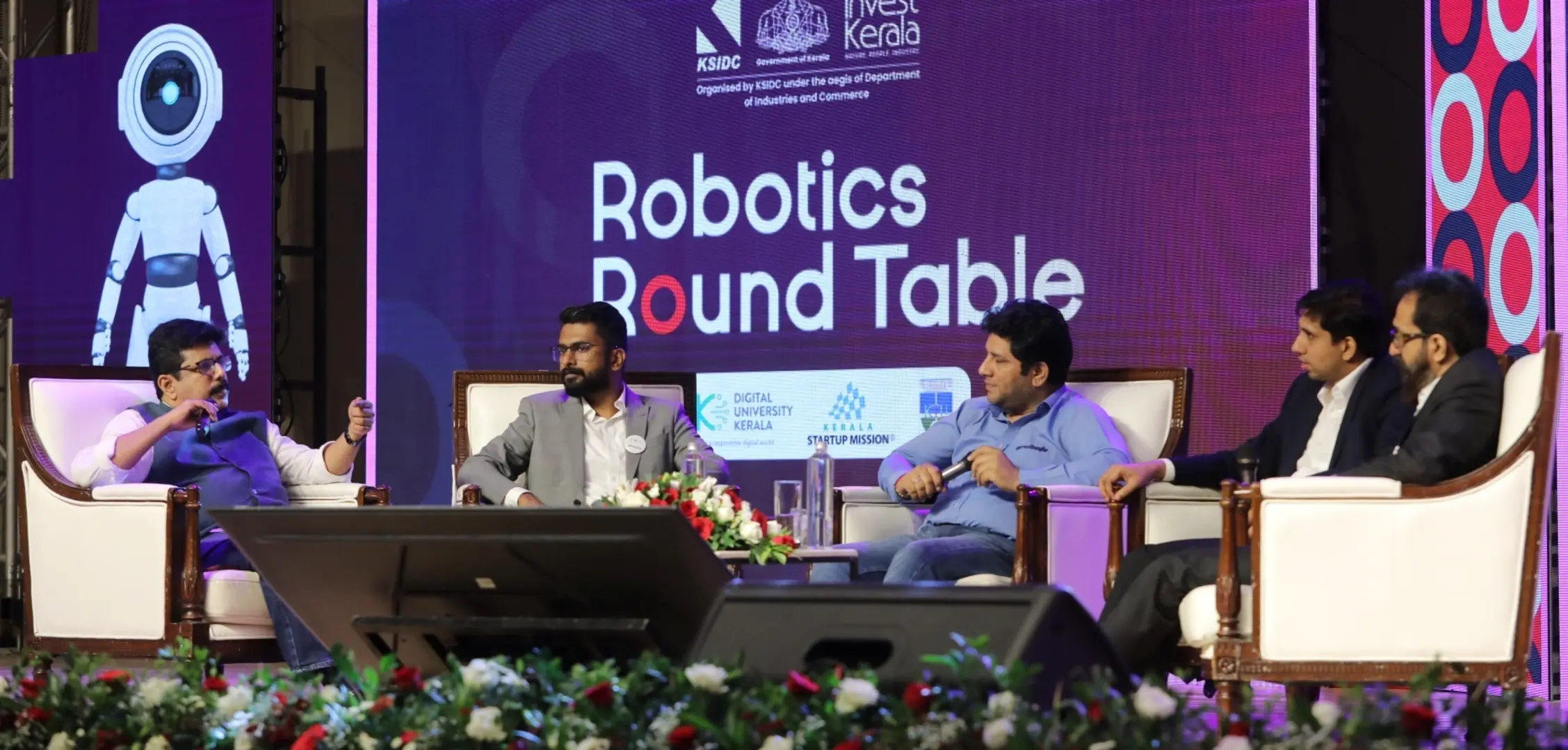 Mr Anoop Ambika, CEO of KSUM speaking at a panel discussion held at the Robotics Round Table